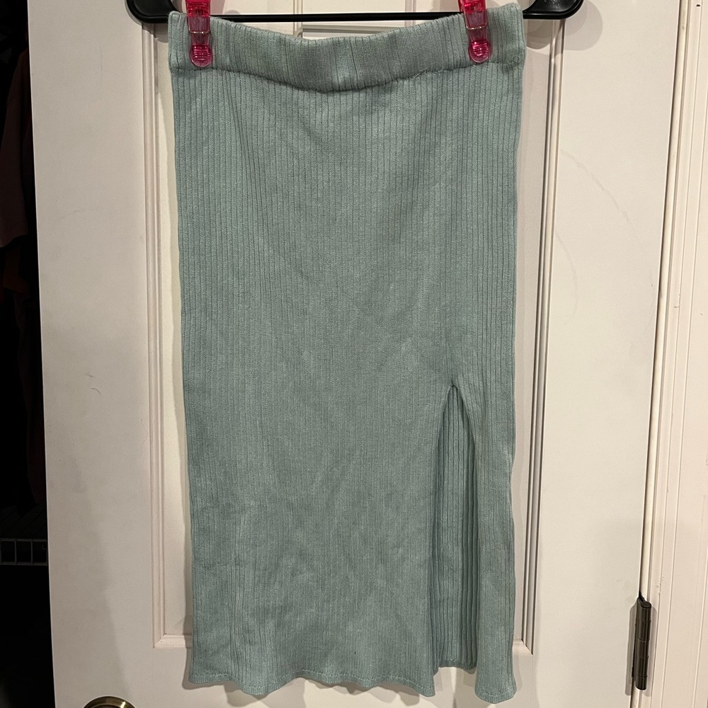 Teal high waisted skirt